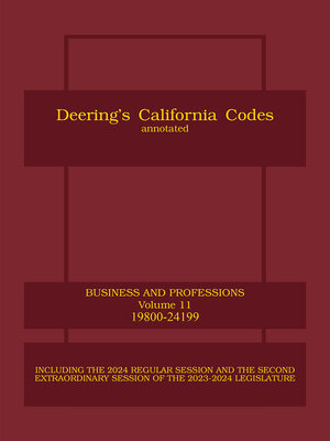 cover image of Deering's California Business and Professions Code
